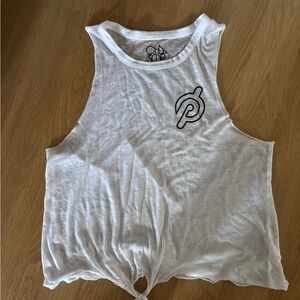 Peloton White Graphic Sleeveless Top
